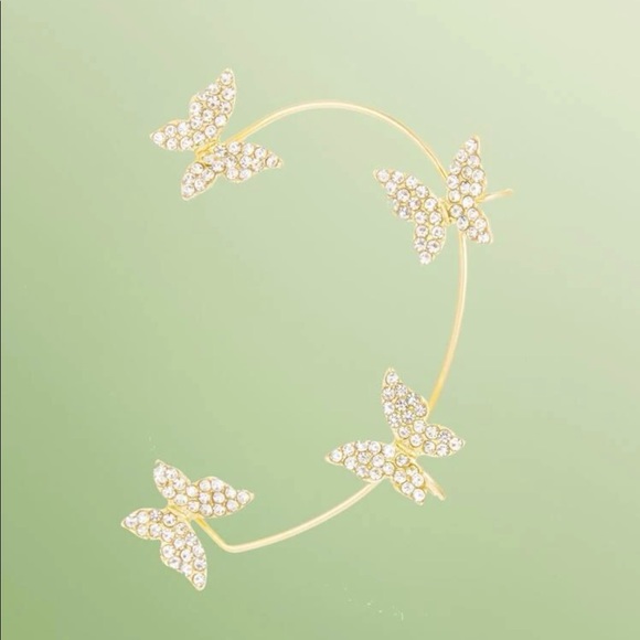 Butterfly Rhinestone Left Ear Cuff - Picture 6 of 6